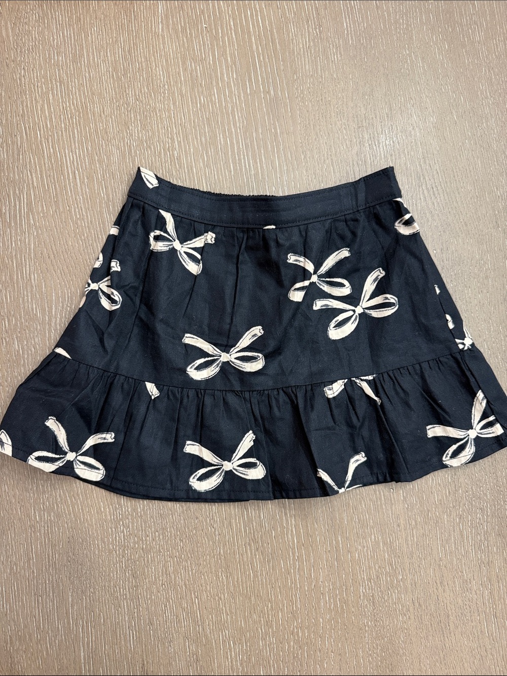 Carters Black Tiered Skirt with Cream Bow Print